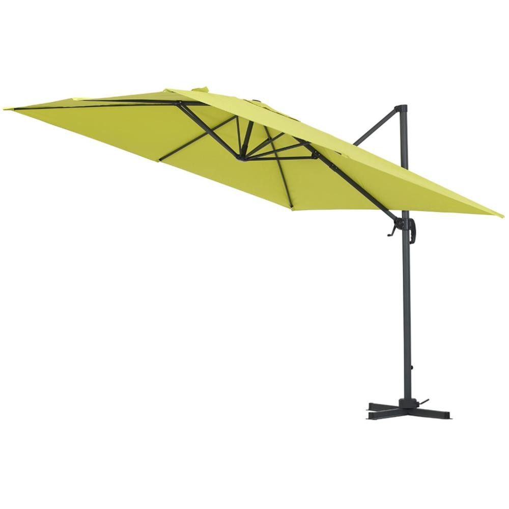 parasol jardin déporté alu sun 3 - carré - 3 x 3 m - vert (GiFi-HAB-68261)