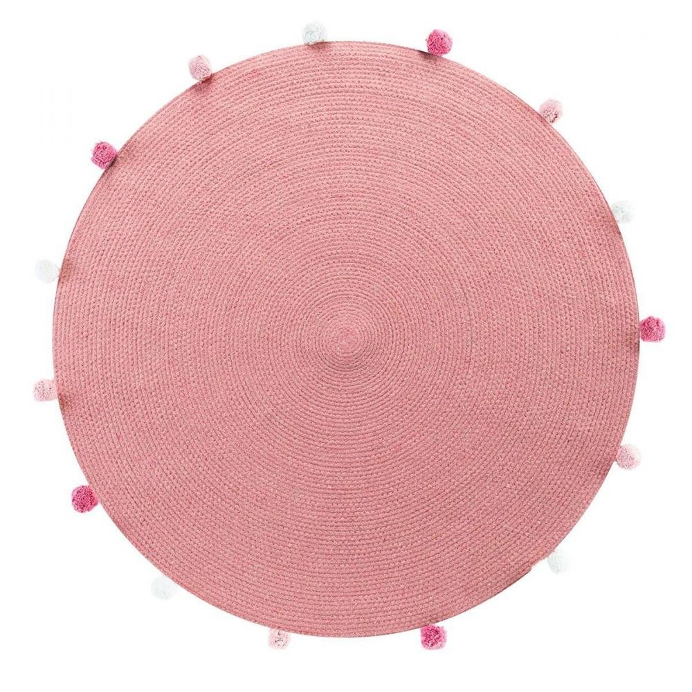 tapis rond pompons 90 cm pompomparty dragée (GiFi-IDH-6TAPISPARTDR1609493X)