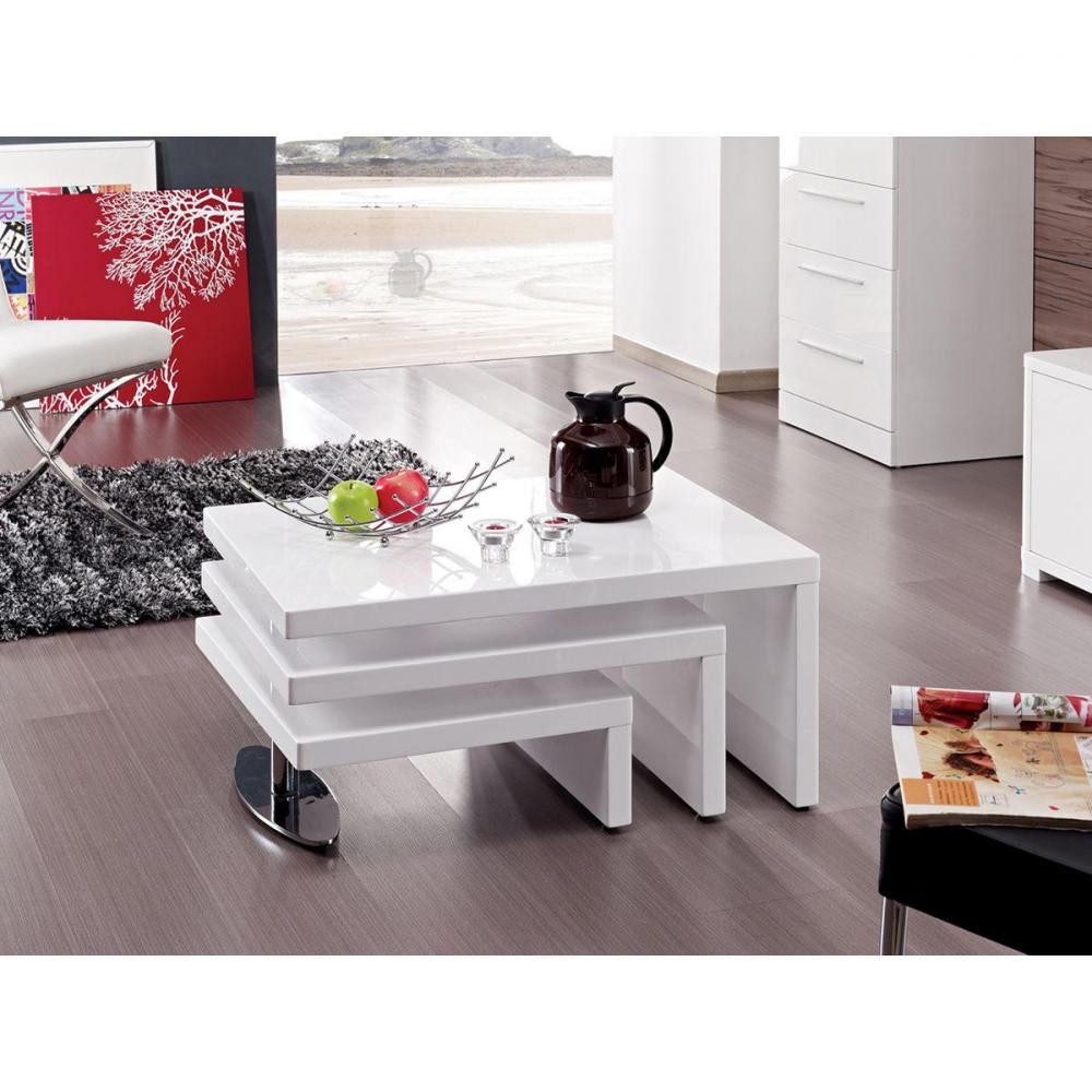 table basse design elysa - 80 x 59 x 37,5 cm - blanc laqué (GiFi-HAB-70122)