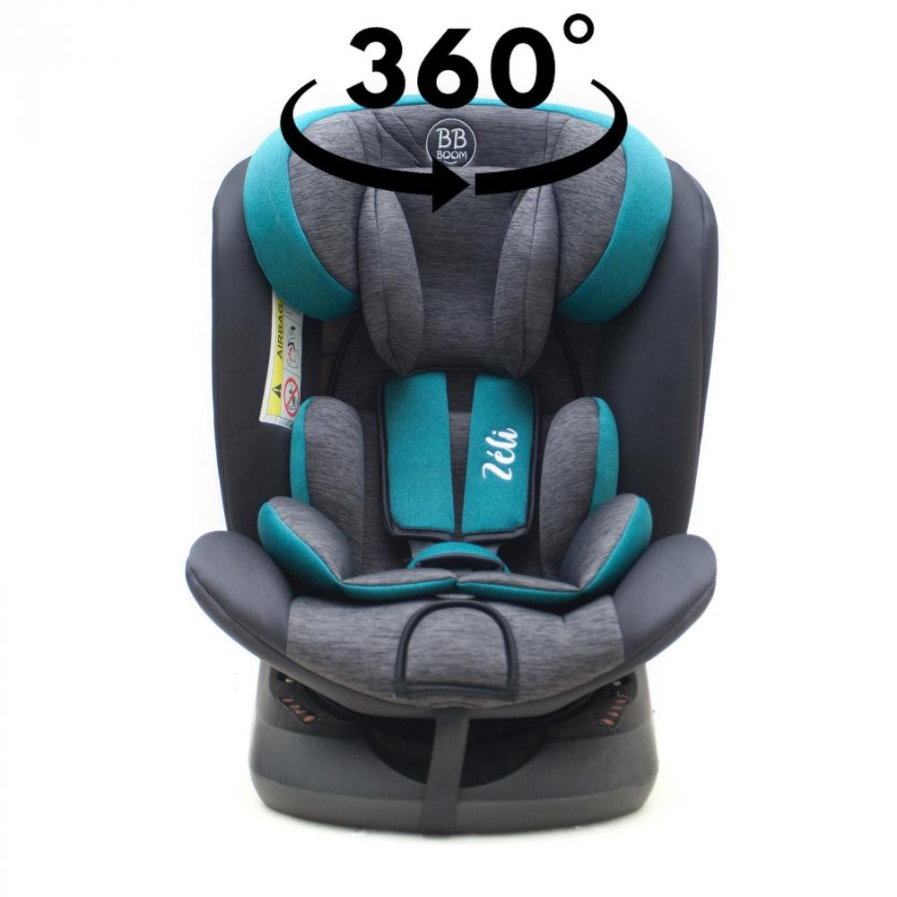 zeli siège-auto 360° isofix 0-36 kg groupe 0+/1/2/3 vert sans canopy (GiFi-MON-623_1363)