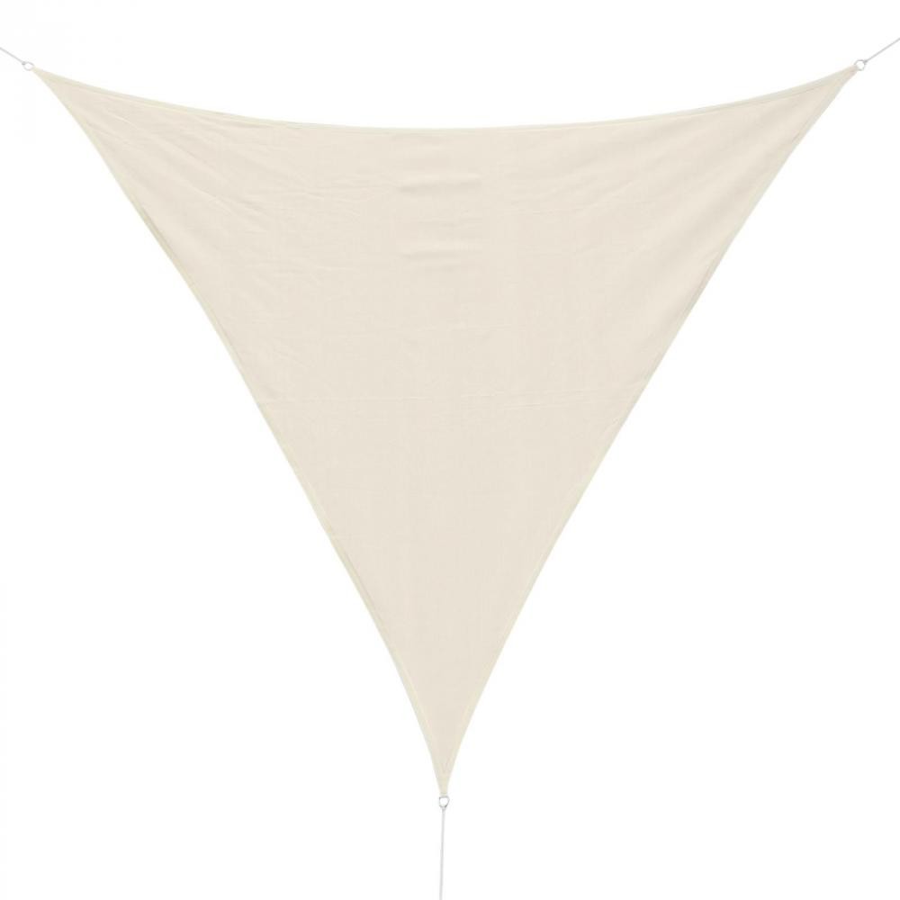 voile d'ombrage triangulaire grande taille 4 x 4 x 4 m polyéthylène haute densité résistant aux uv crème (GiFi-AOS-01-0620)