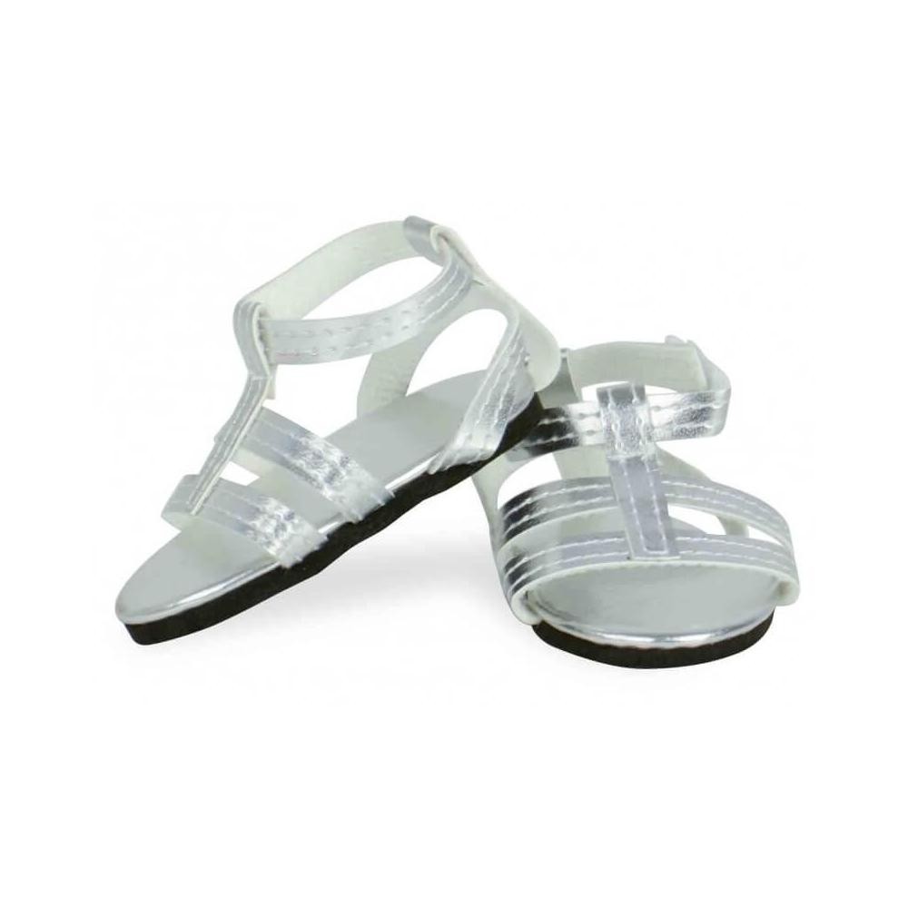 accessoires pour poupée : sandales argentées taille 39 à 48 cm (GiFi-AVE-AVDJ-162705)