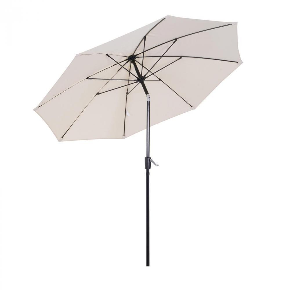 parasol inclinable aluminium fibre de verre polyester diamètre 2,4 m coloris crème (GiFi-AOS-84D-023CW)