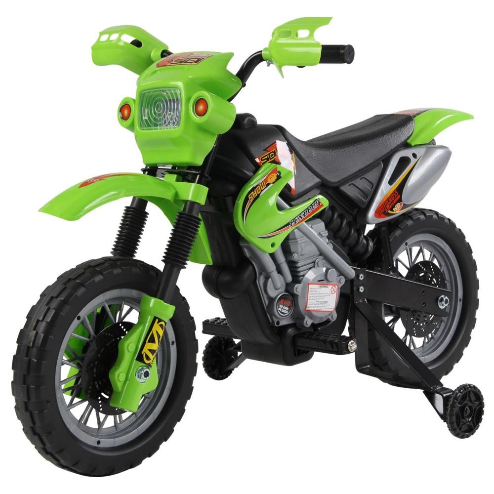 moto cross électrique enfant 3 à 6 ans 6 v phares klaxon musiques 102 x 53 x 66 cm vert et noir (GiFi-AOS-301-043GN)