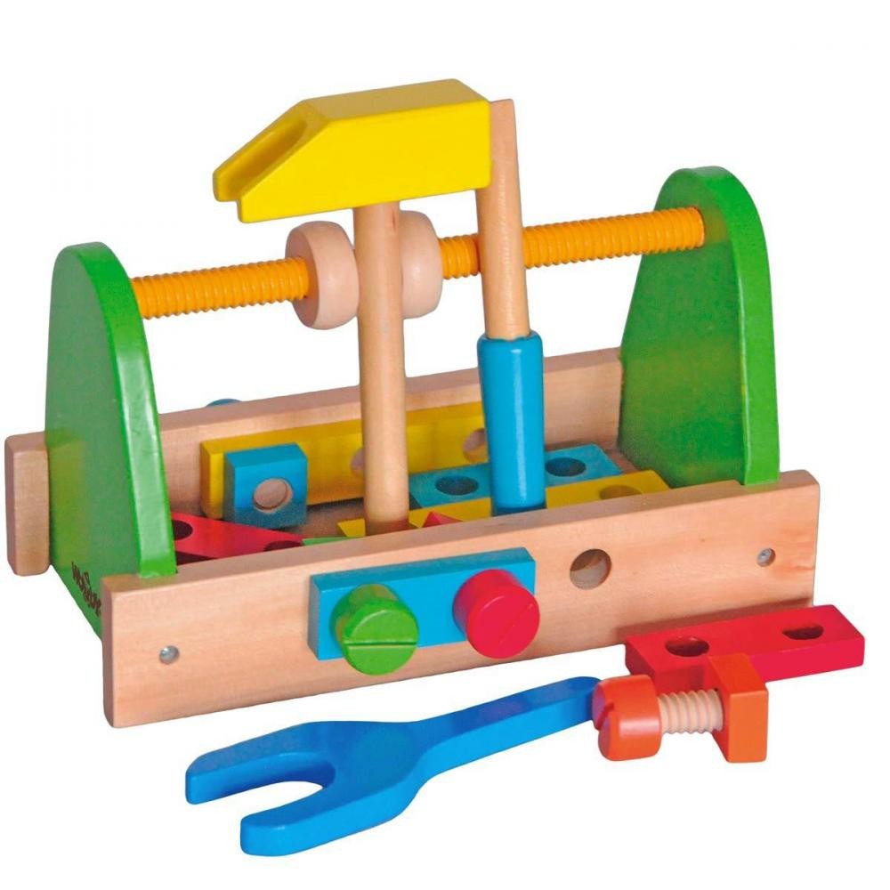 brico jeu boîte 18 outils jouets en bois bricolage établi (GiFi-MON-577)