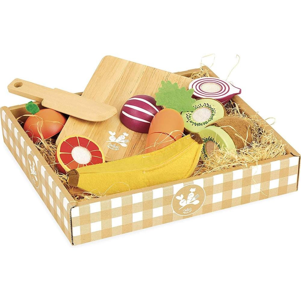 jour de marché : set de fruits et légumes en bois à découper (GiFi-AVE-AVDJ-162653)