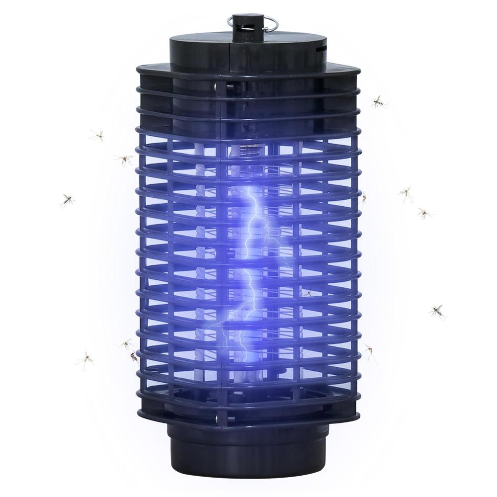 lampe anti-insectes anti moustique design lanterne tue mouche électrique destructeur d'insectes led 3 w noir (GiFi-AOS-849-018)