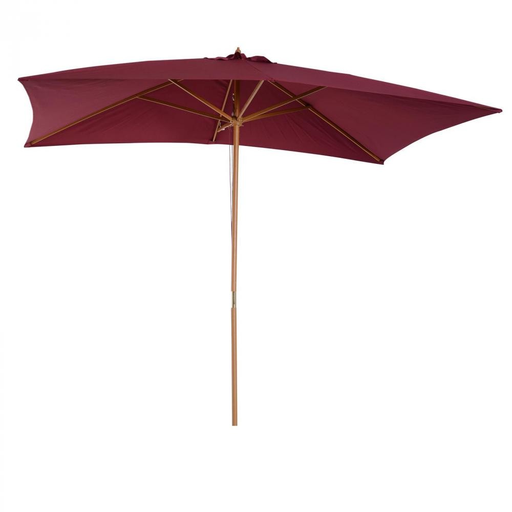 parasol droit rectangulaire de jardin 2l x 3l x 2,5h m rouge bordeaux (GiFi-AOS-01-0581)