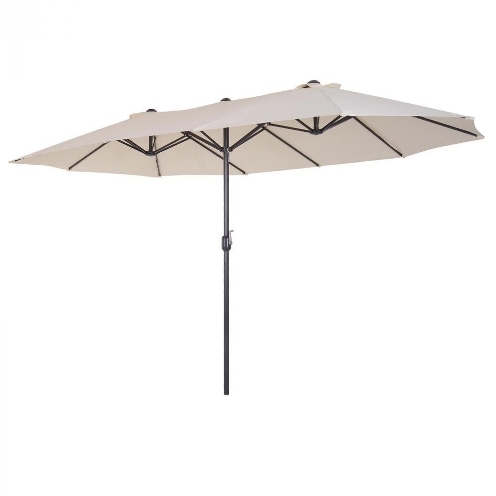 grand parasol acier polyester longueur totale 4,6 m crème (GiFi-AOS-84D-030V01CW)