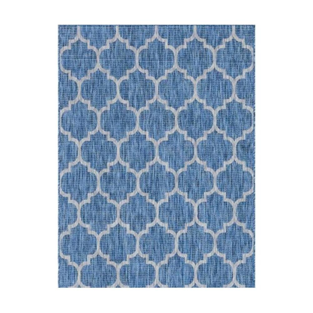 tapis extérieur - 67x180cm - bleu - 100% polypropylène - 192 000pts/m2 - azur (GiFi-IMS-TPM-634-B2)