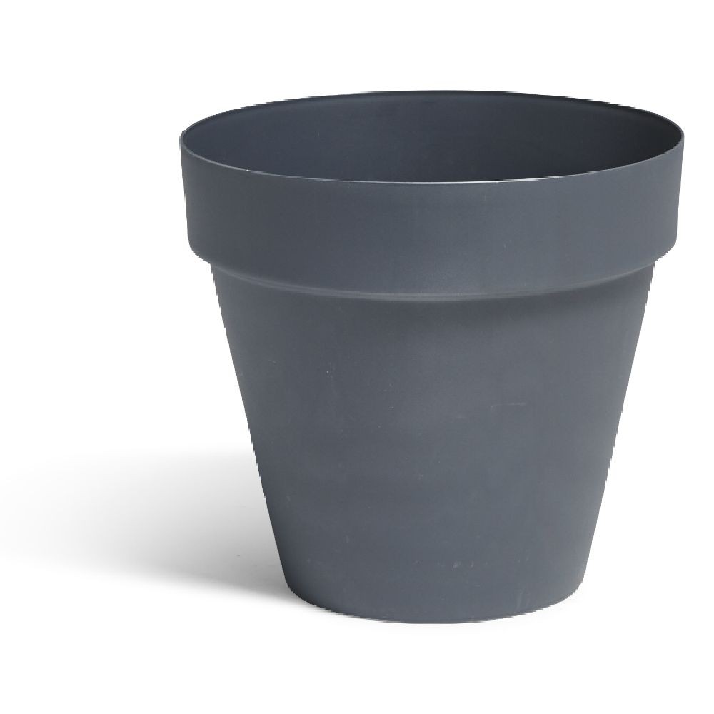 Cache pot rond plastique gris foncé - Pot, jardinière et bac à fleur -  Décoration de jardin - Jardin et Plein air