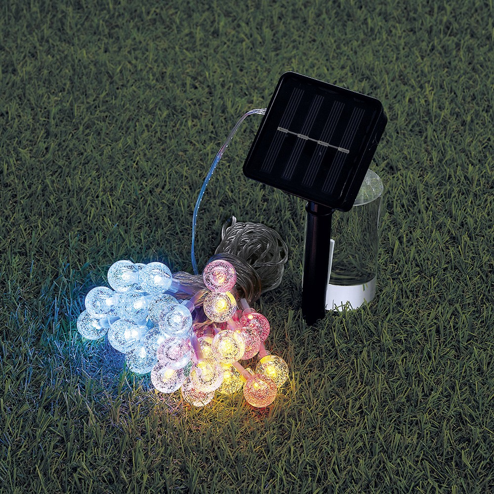 Guirlande solaire boule 30 LEDs multicolore 5,8 m - Décoration solaire et  borne solaire - Luminaire exterieur - Jardin et Plein air