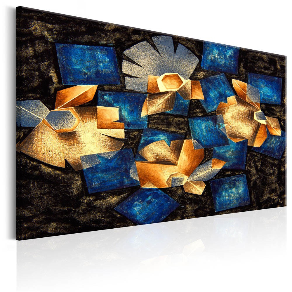 Tableau imprimé abstrait fleurs géométriques - Tableau et toile -  Décoration murale - Décoration