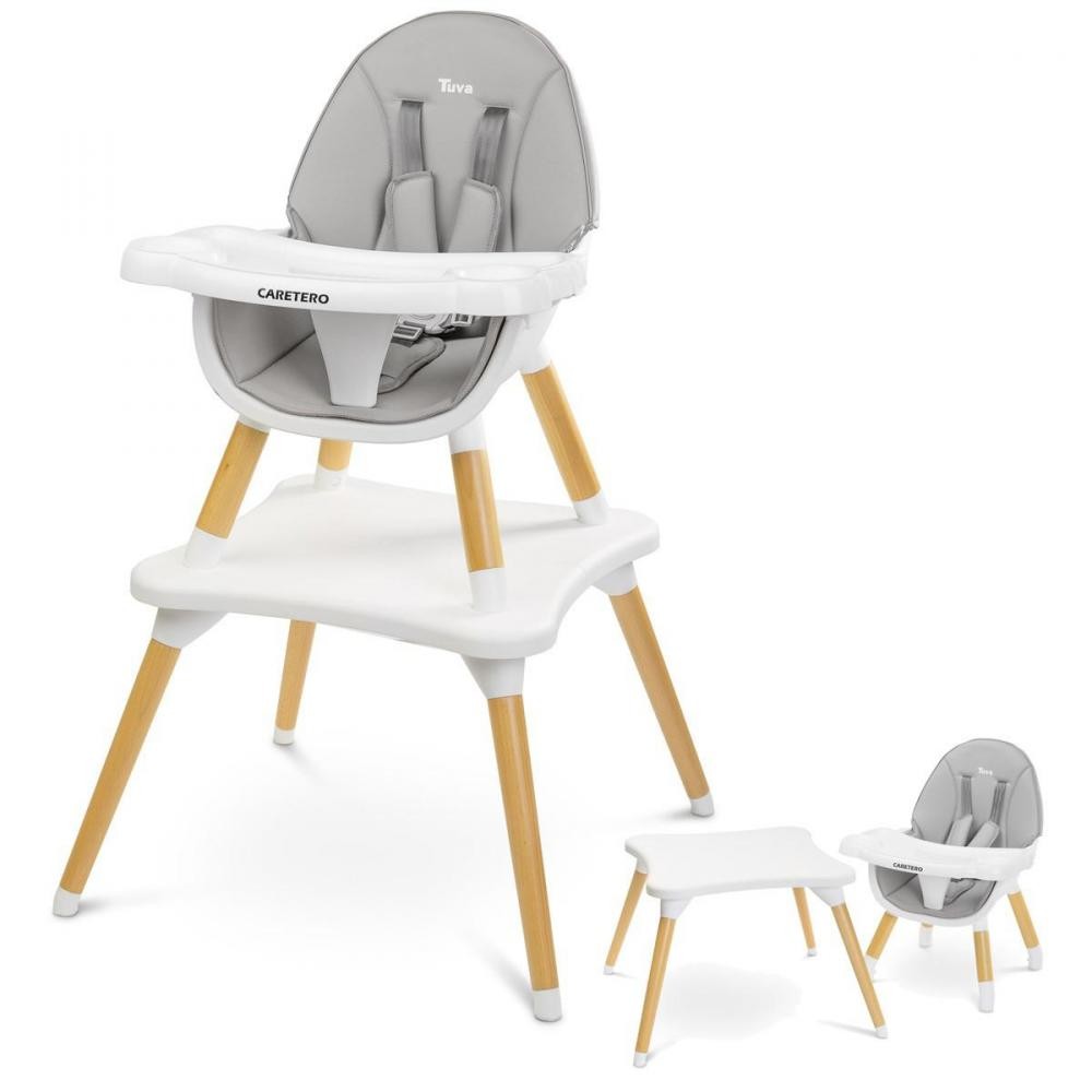 TUVA Chaise haute évolutive en table et chaise Gris - Chaise haute