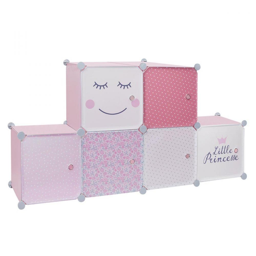 Rangement enfant armoire modulable 6 cubes fille - Meuble de rangement  enfant - Meuble enfant - Meuble