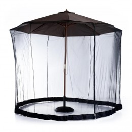 Moustiquaire cylindrique pour parasol 3 m diamètre avec fermeture éclair et lestage noir