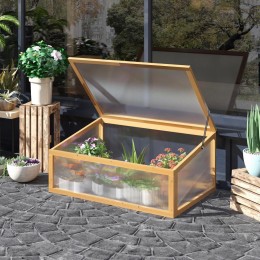 Mini serre de jardin serre à tomates dim. 90L x 60l x 40H cm toit ouvrable panneaux de polycarbonate bois sapin pré-huilé