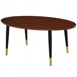 Table Basse Table d'appoin Ovale Multifonctionnel 100 x 60 x 42 cm Teck Foncé