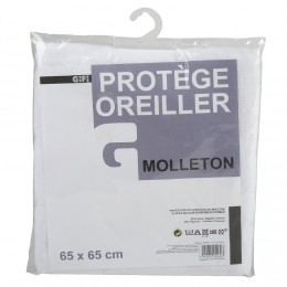 Protège oreiller Molleton anti acariens blanc 65x65 cm