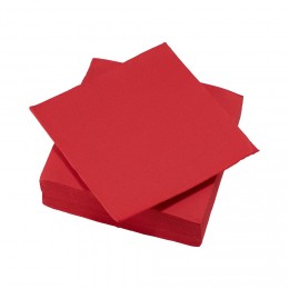 Serviette carrée rouge 2 plis en papier x40