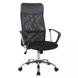 Fauteuil de bureau manager grand confort dossier ergonomique hauteur assise réglable pivotant tissu maille noir