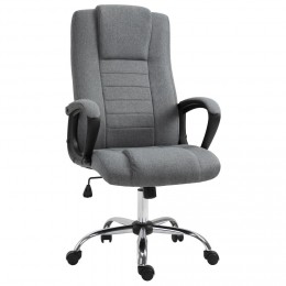 HOMCOM Fauteuil de bureau à roulettes chaise manager ergonomique pivotante hauteur réglable lin