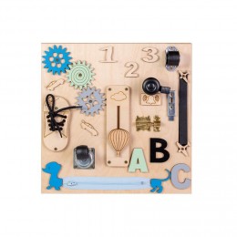 Tableau d'activité sensoriel Montessori en bois - Naturel - 30 cm