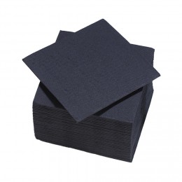 Serviette cocktail carrée noire Tex Touch 2 plis en papier x40