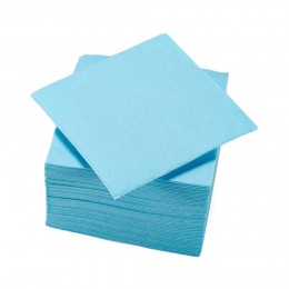 Serviette cocktail carrée bleu clair 2 plis en papier x40
