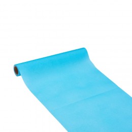 Chemin de table bleu clair effet tissu papier voie sèche 4,8 m
