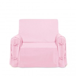 Housse de fauteuil Panama rose 100% coton