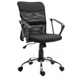 Fauteuil de bureau chaise de bureau réglable pivotant 360° fonction à bascule lin maille résille respirante noir