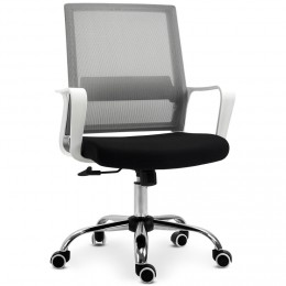 Fauteuil chaise de bureau ergonomique hauteur réglable pivotante 360° revêtement maille bicolore noir gris