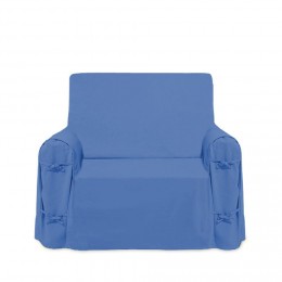 Housse de fauteuil Panama bleu 100% coton