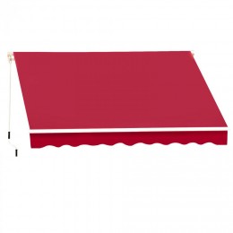 Store banne manuel rétractable aluminium polyester imperméabilisé 3L x 2,5l m rouge bordeaux