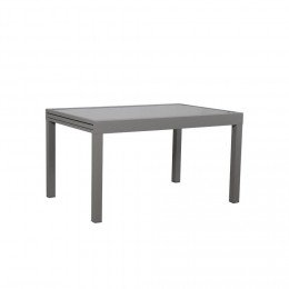Table de jardin extensible aluminium - 135/270cm - 10 places - Gris  - LIO