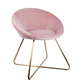 Fauteuil velours Karl rose