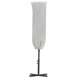 Housse de protection imperméable pour parasol droit avec fermeture éclair et cordon de serrage polyester oxford crème