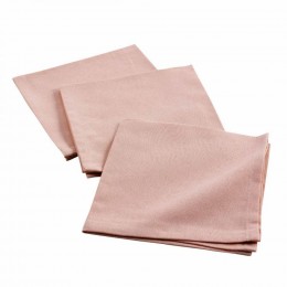 Lot 3 serviettes de table 40x40cm Initia Rose 100% coton