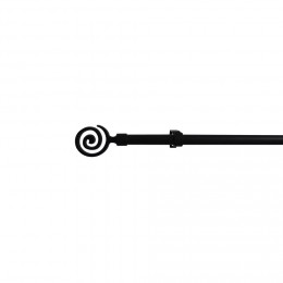 Kit Tringle à rideau extensible 95-180 cm embouts spirale noir