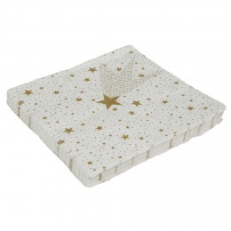 Serviette en papier motif étoiles dorées x20