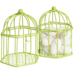 Cage à dragées verte anis x2