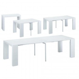 Table console extensible Elsa - 50/300 x 94 x 75 cm - Blanc