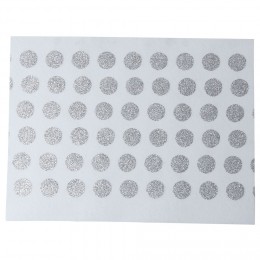 Set de table blanc décor pois argentés x8