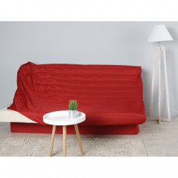 Housse pour canapé-lit matelassée en polyester uni rouge