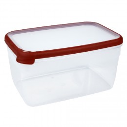 Boîte alimentaire hermétique transparente et rouge 6,5 L