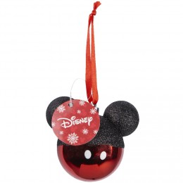Boule de Noël Disney tête de Mickey rouge et noire