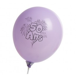 Ballon de baudruche anniversaire 50 ans multicolore x10
