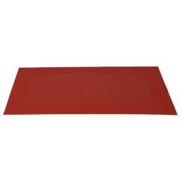 Set de table rectangulaire pvc uni rouge