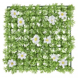 Dalle de gazon artificiel fleurs blanches